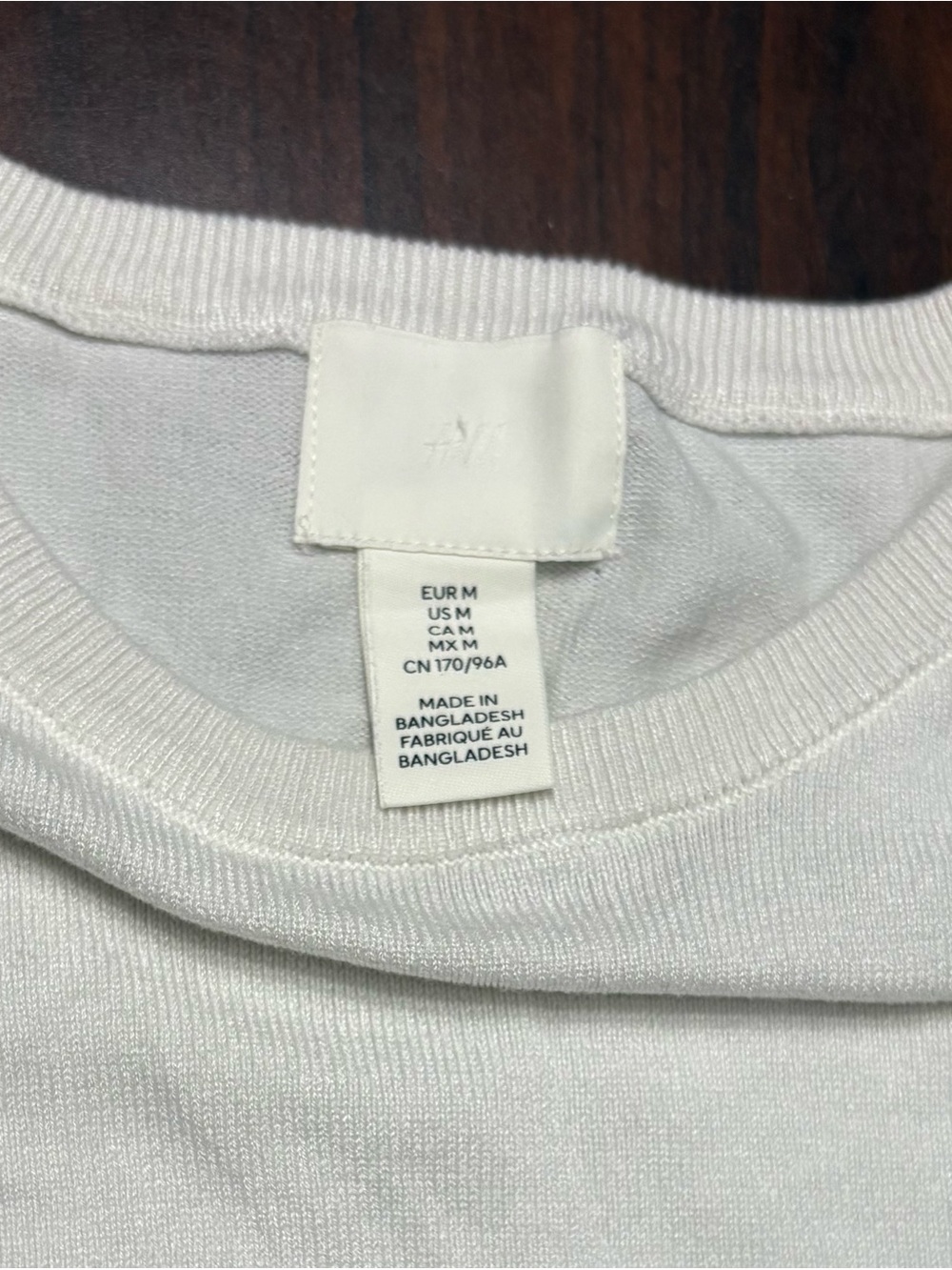 H&M White Fine Knit Crewneck Sweater Women's Size M Long Sleeve - Picture 3 of 8